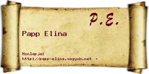 Papp Elina névjegykártya