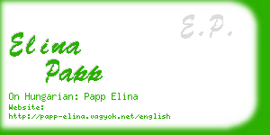 elina papp business card